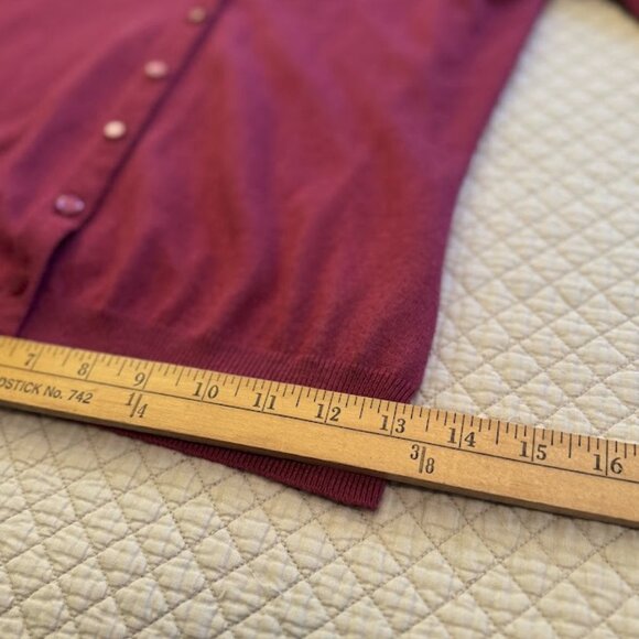 Merona Crimson Red Holiday Sequined Shoulder/Bodice Cardigan Size M - Picture 7 of 9